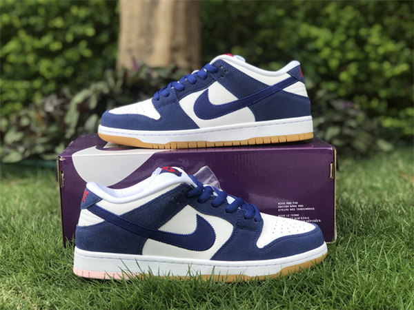 Men's Dunk Low LA Dodgers Navy White Shoes 0262 Men's Dunk Low LA Dodgers Navy White Shoes 0262